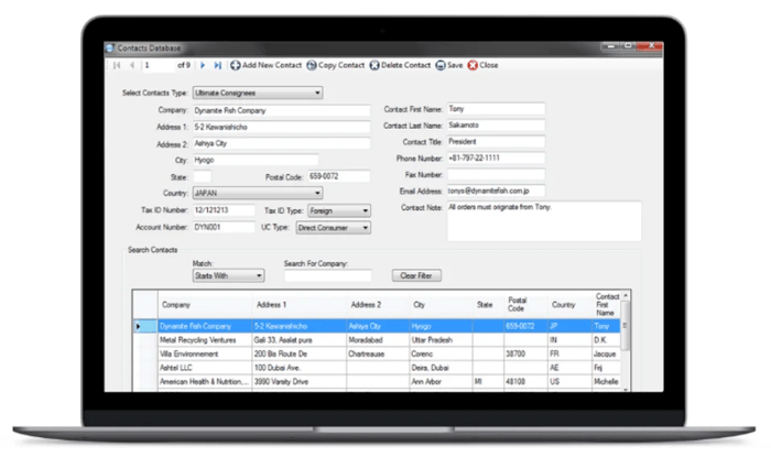 Databases Contacts